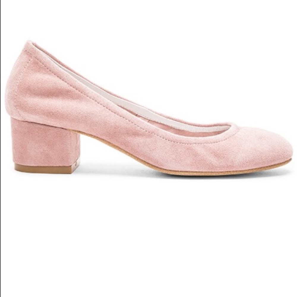 Jeffrey Campbell Pink Suede Low Block Heel Pumps